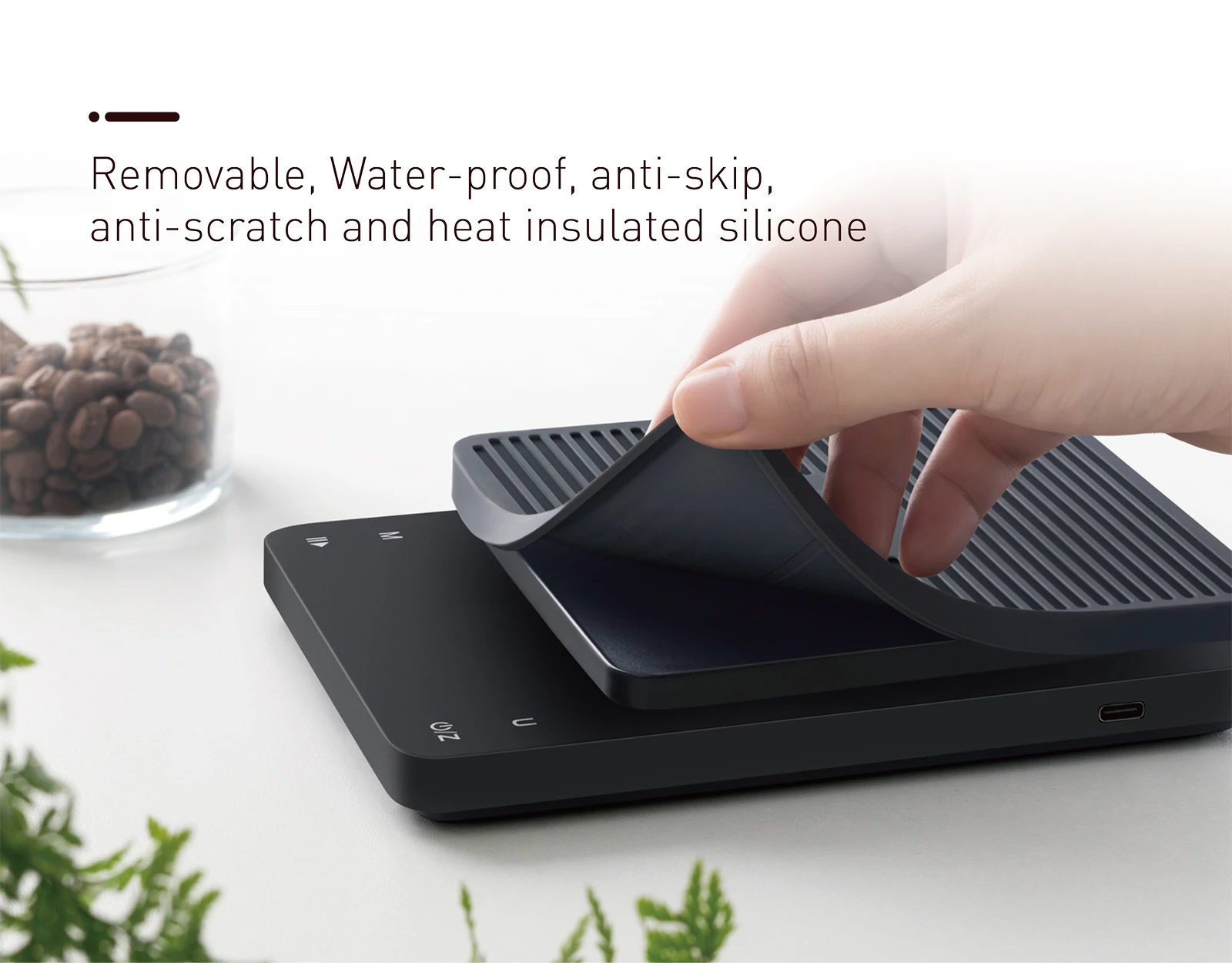 타이머가 달린 주방 체중계, 고정밀 커피 체중계, 드립 에스프레소 체중계, 자동 용기, 터치 센서 실리콘 커버, 0.1g