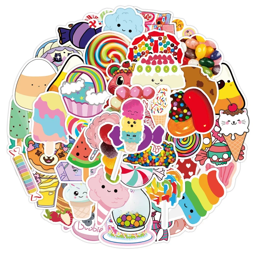 AliExpress GOGOTU 10/30/50PCS Kawaii Candy Ice Cream Food Cartoon Stickers DIY Bike Skateboard Fridge Guitar Laptop