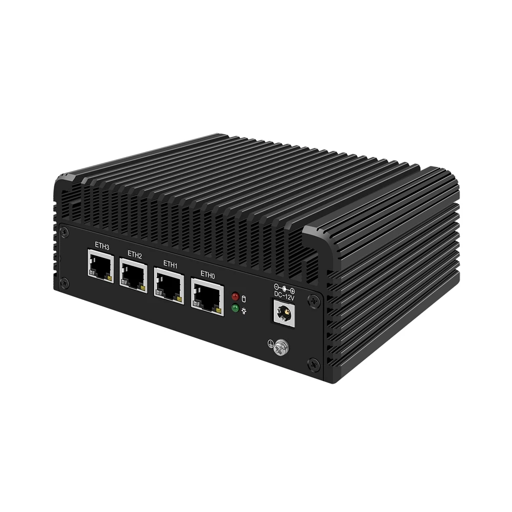 Micro Firewall Appliance,Mini PC,Intel J4125,HUNSN RJ23,pFsense,Mikrotik,OPNsense, router PC, 4 x Intel I211-AT LAN,COM,HD