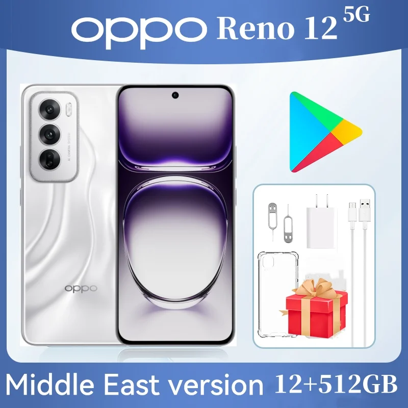 Original OPPO Reno12 Dual SIM Astro Silver Matte 12GB RAM 512GB 5G 5000mAh 80W SuperCharge Smartphone --Middle East Version