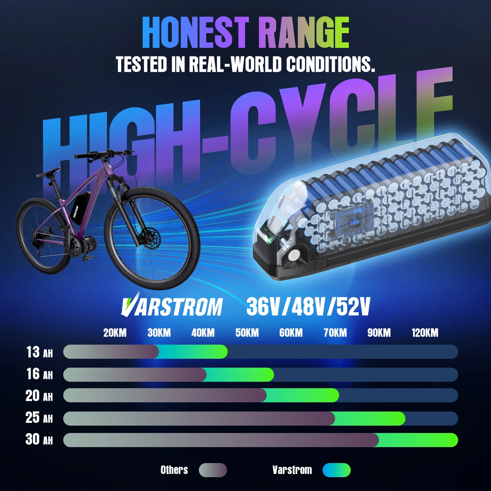 Hailong eBike Akku 36V 48V 52V 20Ah 24Ah 10Ah Mountainbike 18650 21700 Zellen Elektrische Batterie Pack für Bafang Tongsheng 1500W 1000W 500W 250W Motor Umbau-Kits – Detail 3