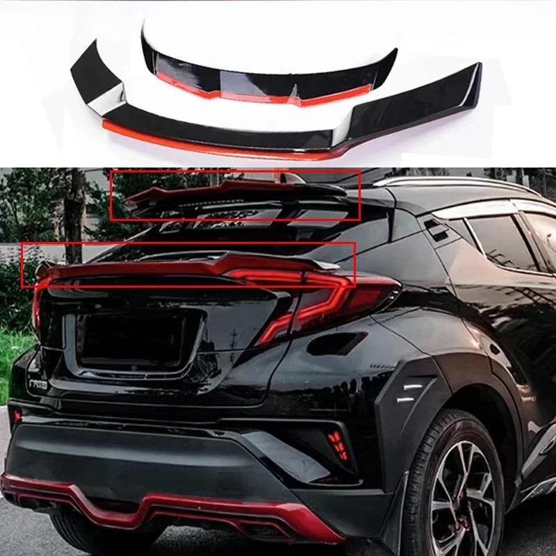 Do spojlera C-HR TOYOTA CHR 2015-2022 na dach samochodowy spoiler tylna owiewka deflektor splittera płata tylny spojler akcesoria do zestawu nadwozia — zdjęcie 2