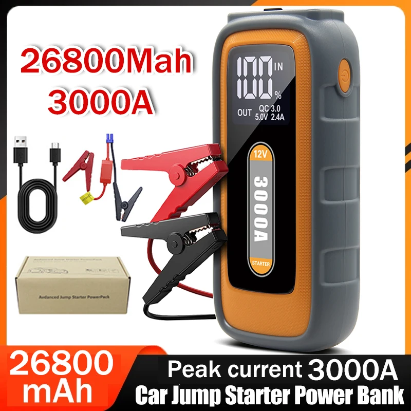 3000A Jump Starter Power Bank 12V Car Starting Device 26800Mah Battery Jump Start For Booster