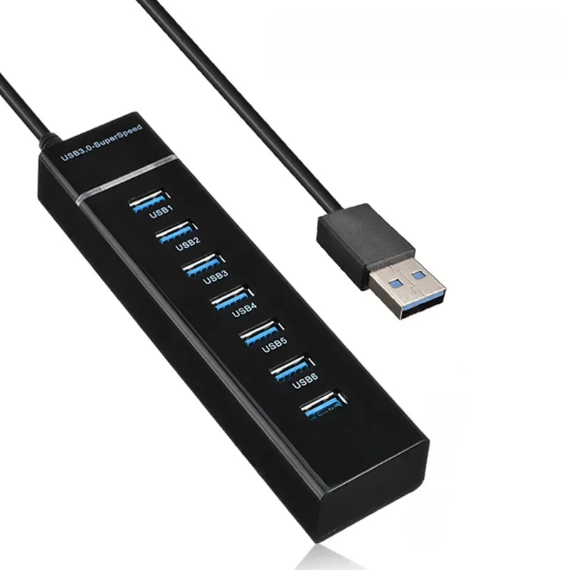 Usb 3.0 5gbps hub usb de alta velocidade 4 7 portas usb divisor multiporta para computador adaptador