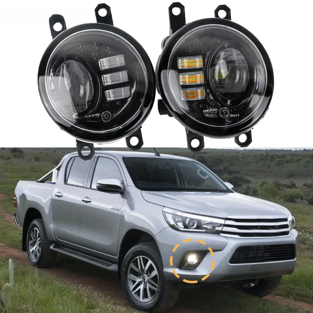 30W H11 camion lentille en verre LED antibrouillard assemblée DRL 2 pièces pour Toyota Hilux Revo Rocco Pick UP SR5 2015 2016 2017 2018 2019