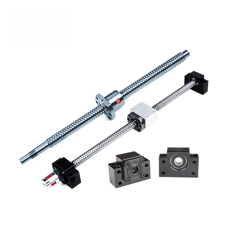 1Set SFU1204/1605/1610/2005 Kogelomloopspindel C7 Einde Gefreesd + Enkele Flens BallNut & BFBK10 + Kogelmoer Behuizing + Ondersteuning voor CNC Onderdelen - afbeelding 2