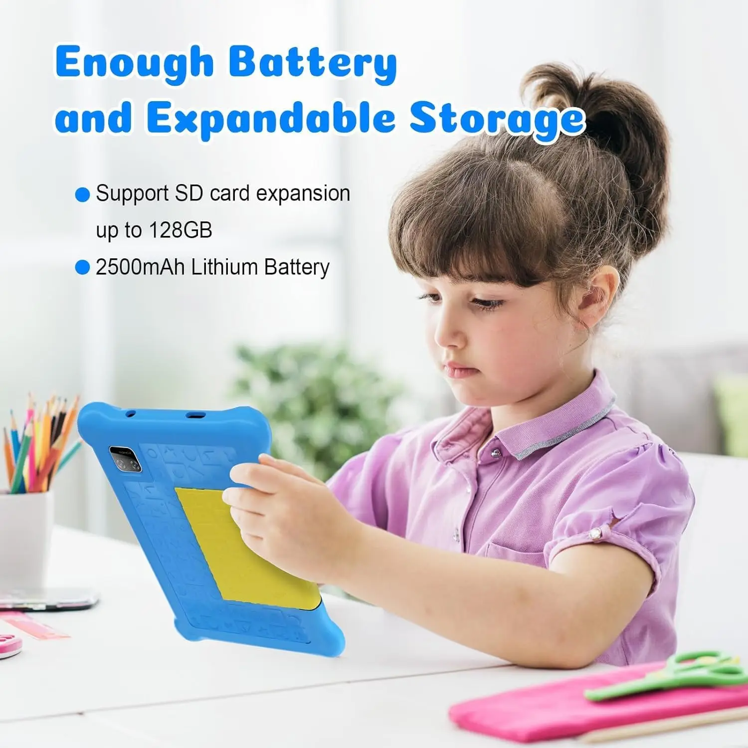 AEEZO Tablet per bambini da 7 pollici Quad Core Android 13 5 GB RAM 32 GB ROM WiFi Bluetooth Software educativo installato Controllo parentale