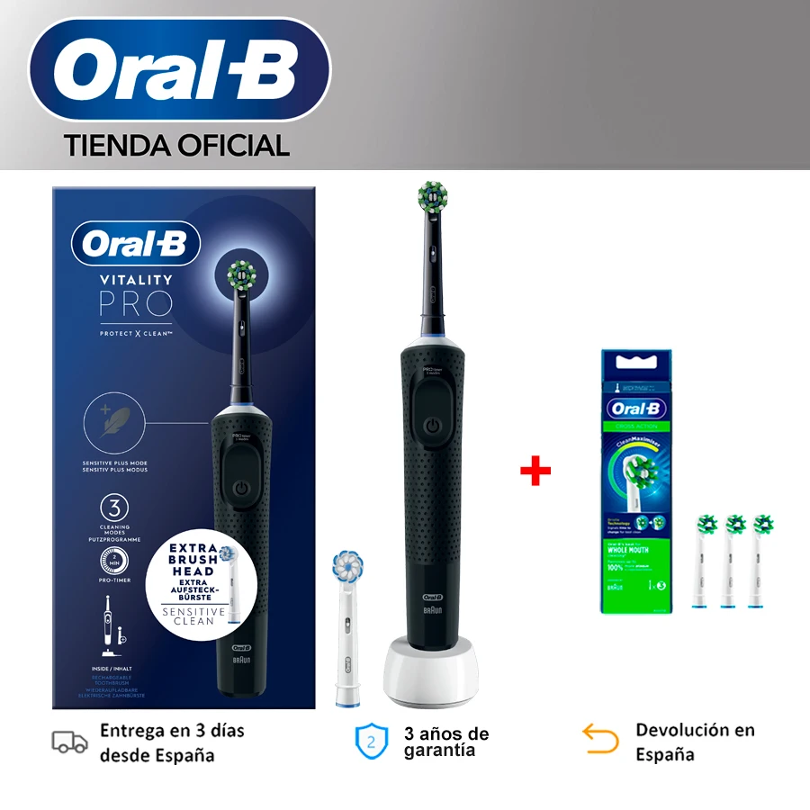 فرشاة أسنان كهربائية أورال بي لايف برو 3 طرق لتنظيف الأسنان بالفرشاة الكهربائية عن طريق الفم B فرشاة 2D رأس تنظيف سوينغ والرؤوس المكسورة