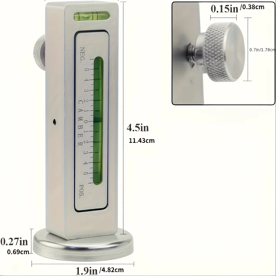 2Pcs Adjustable Magnetic Gauge Tool with  Tire Tread Depth Gauge, Automotive Camber Castor Strut Wheel Alignment Tools