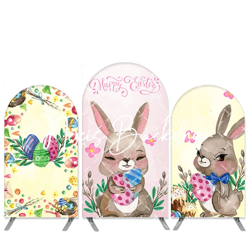 

Easter Arch Backdrop Little Bunny Spring Banner Baby shower Flower Eggs Decors Happy Easter Party Easter Decorations