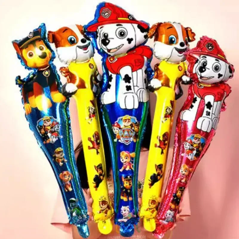 50pcs 65x22cm patte patrouille ballon bébé douche enfants fête fournitures garçon anniversaire patte chien bâton décor ballon fête d'anniversaire décor