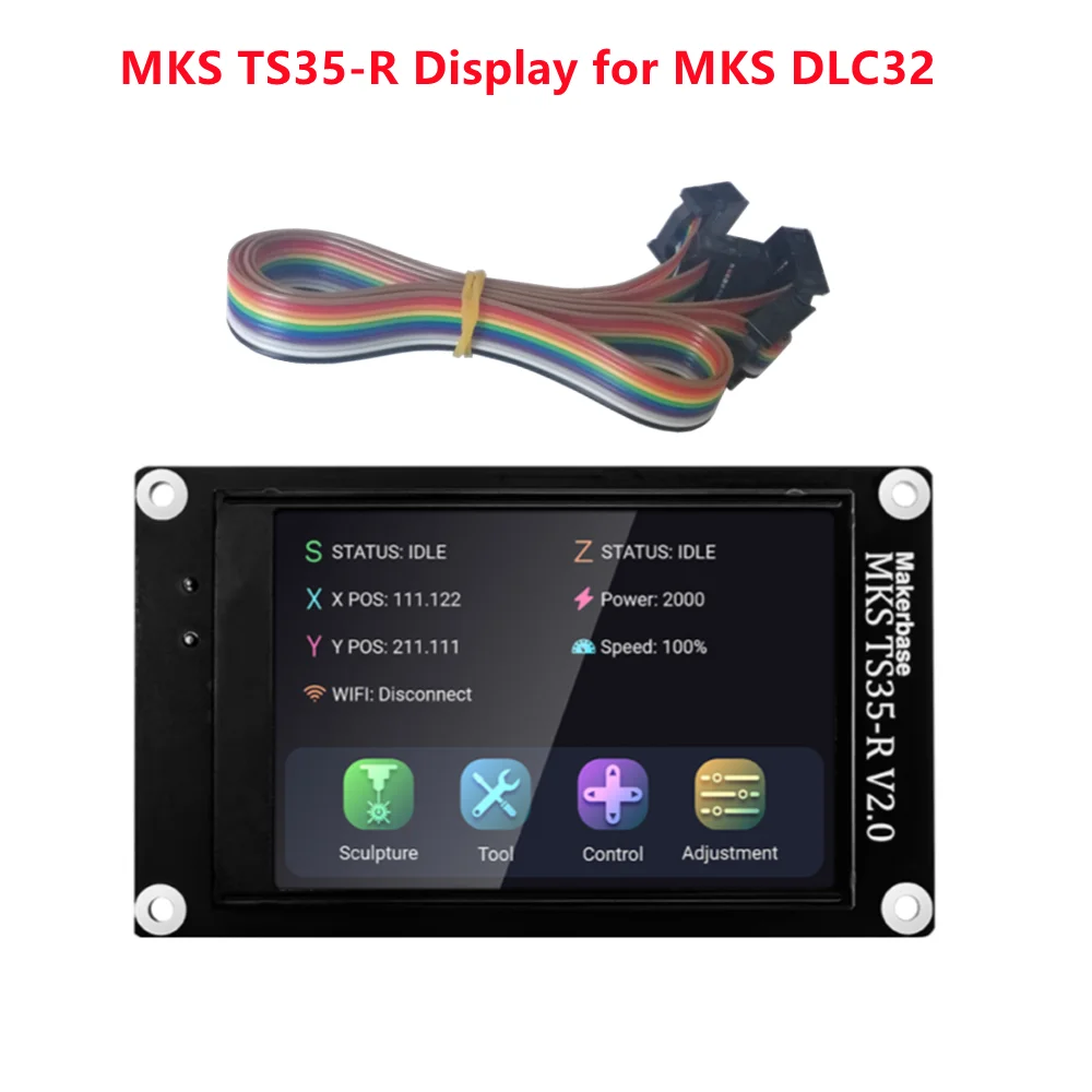 MKS-controlador Wifi para máquina de grabado láser CNC, DLC32 v2, 32bits, GRBL, sin conexión, pantalla LCD, TS35-R, CNC3018 MAX PRO