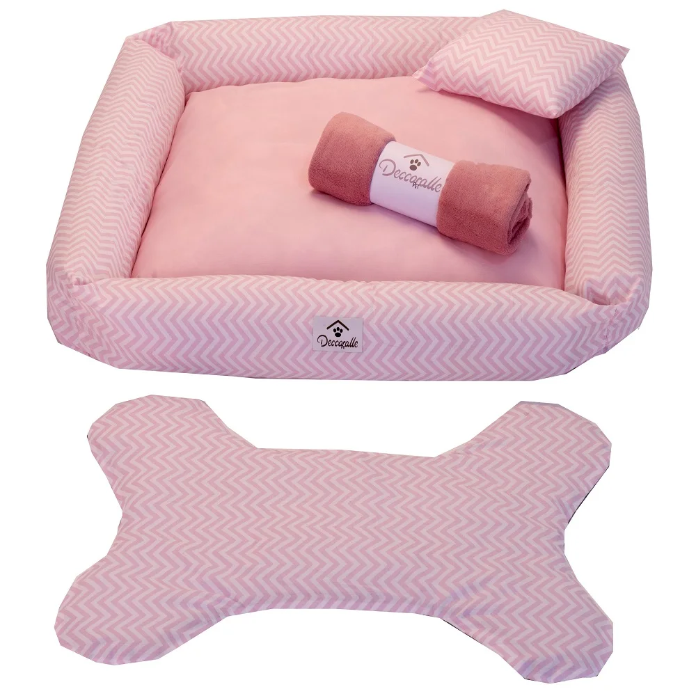 Pet Bed Kit Dog Or Cat Chevron Pink Tam: G 04 Pieces