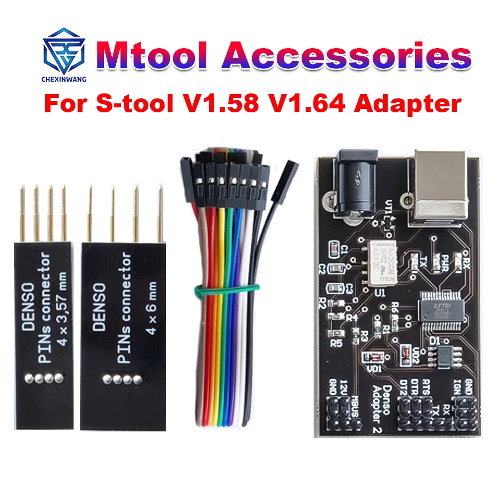 Mtool Accessories V1.64 V1.58 Rollback Programmer KM Adjustment Tool Denso Adapters + Denso Pin Wires Mileage Correction Tool