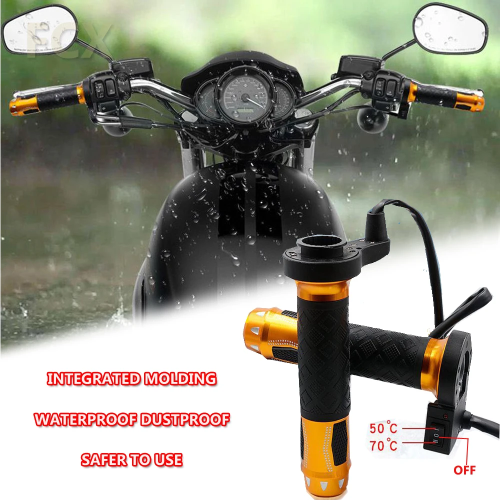 Universal Motorcycle Electric Heating Handle 12V 22MM Aluminum Alloy Heating Adjustable Temperature Emit Heat Handle