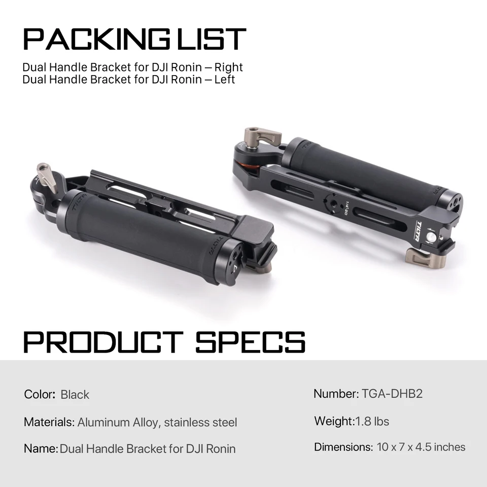 TILTA TGA-DHB2 Dual Handle Bracket for DJI Ronin RS2 / RS3 pro