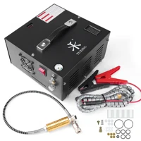 Compresor de aire PCP TUXING de 300 bar, 110 V/220 V, voltaje ajustable, bomba de aire de alta presión con fuente de alimentación de 12 V para tanque de rifle PCP.