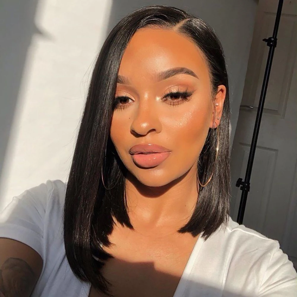 ストレートボブウィッグ-100-人毛ショートボブウィッグ-13x4-hdレースフロントウィッグ-生え際処理済みベビーヘア付き-4x4-2x6-hdレースクロージャーウィッグ