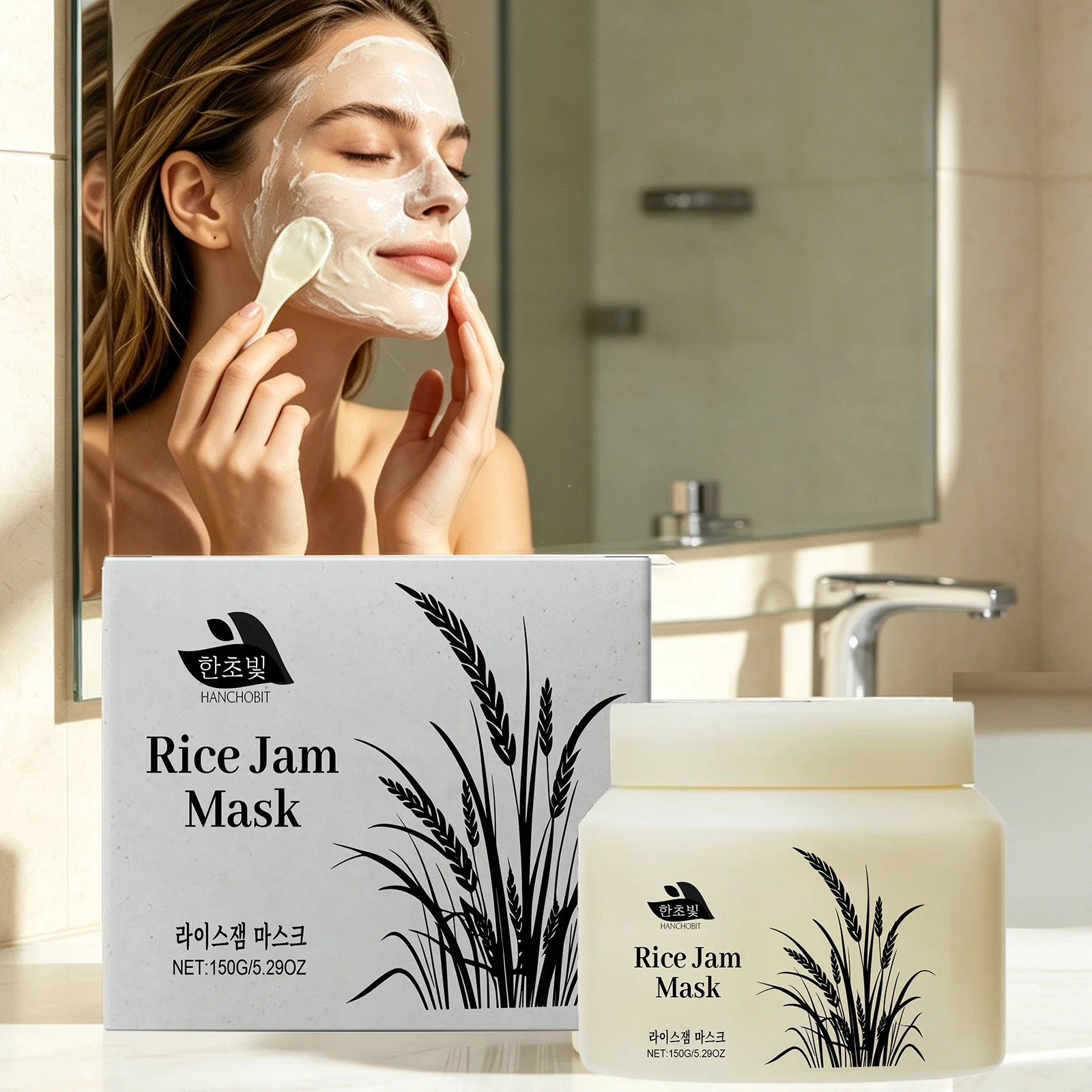 Hanchobit Rice Milk Revitalizing Wash-off Mask Moisturizing Nourishing Firming Soothing Repair Dry Damaged Skin Ice Facial Skin Care