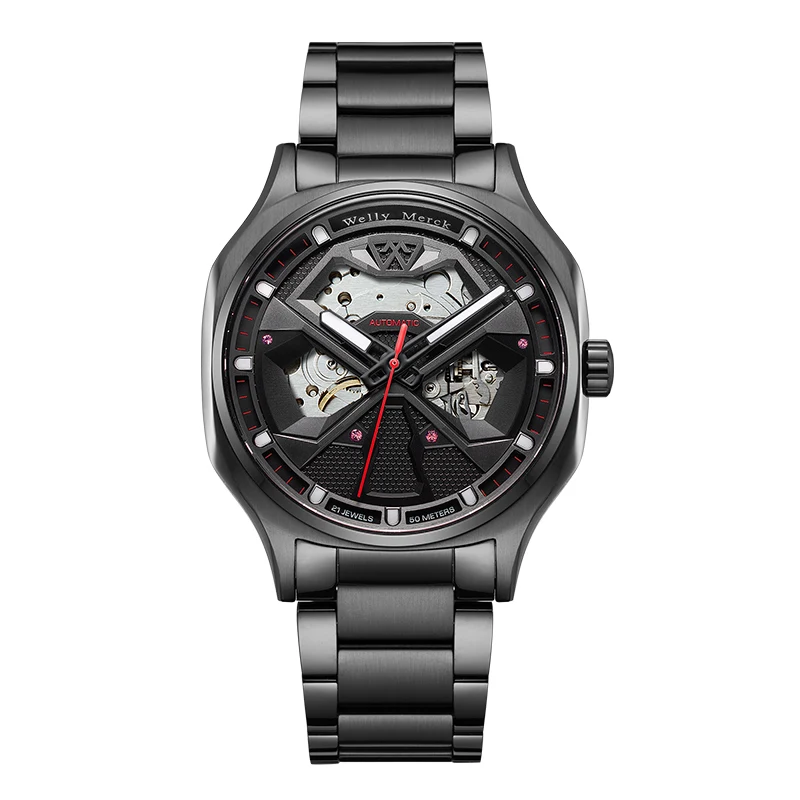 

WM Watch Automatic Mechanical Watches Sapphire Crystal Water Resistant Stainless Steel Welly Merck Watch 031M