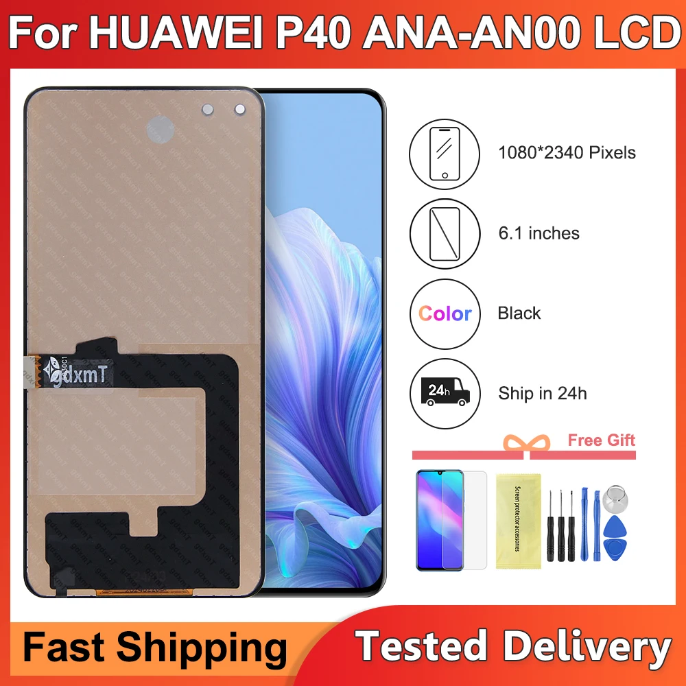 

For Huawei P40 LCD ANA-AN00, ANA-TN00, ANA-NX9, ANA-LX4 Display Frame Touch Panel Digitizer Assembly For Huawei P40 Screen