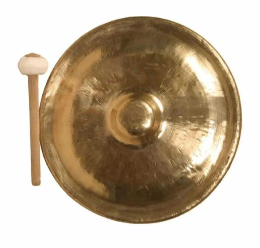 Arborea Desktop Gong 6-12 inch Bright Bossed Gong Set Nipple Gong Bronze for Sound Healing and Meditation