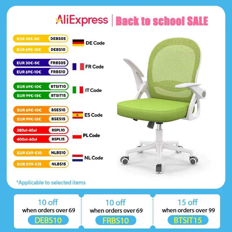 Sedia da ufficio Naspaluro sedia da scrivania ergonomica sedie da gioco sedia in rete con schienale medio supporto lombare del bracciolo ribaltabile per l'home Office