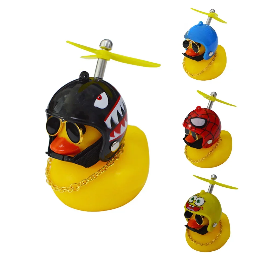 AliExpress Rubber Small Yellow Duck with Helmet Car Interior Decoration Accessories Cycling Bell Kids Bike Horn