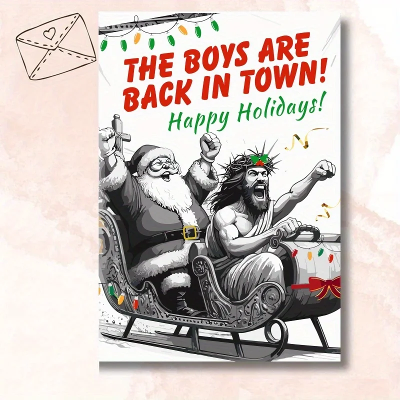 1pc, Christmas Card, Happy Holiday card, snowman card, Funny Christmas Card, the best gift for best friends and family.
