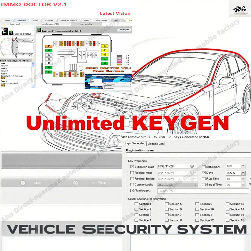 

IMMO DOCTOR V2.1 obd2 scanner MULTI BRAND Immo Off Immo Delete Software Car accessories for ME17 MH72 MH83 MH82 MEG17 MED17 EDC