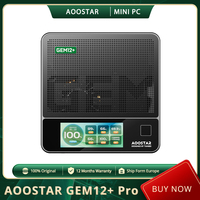 AOOSTAR GEM12+ Pro Mini PC with Display, Fingerprint Unlock, AMD Ryzen 7 Pro 8845HS 8 Core Max 5.1GHz, 32GB RAM 1TB SSD, BT 5.2