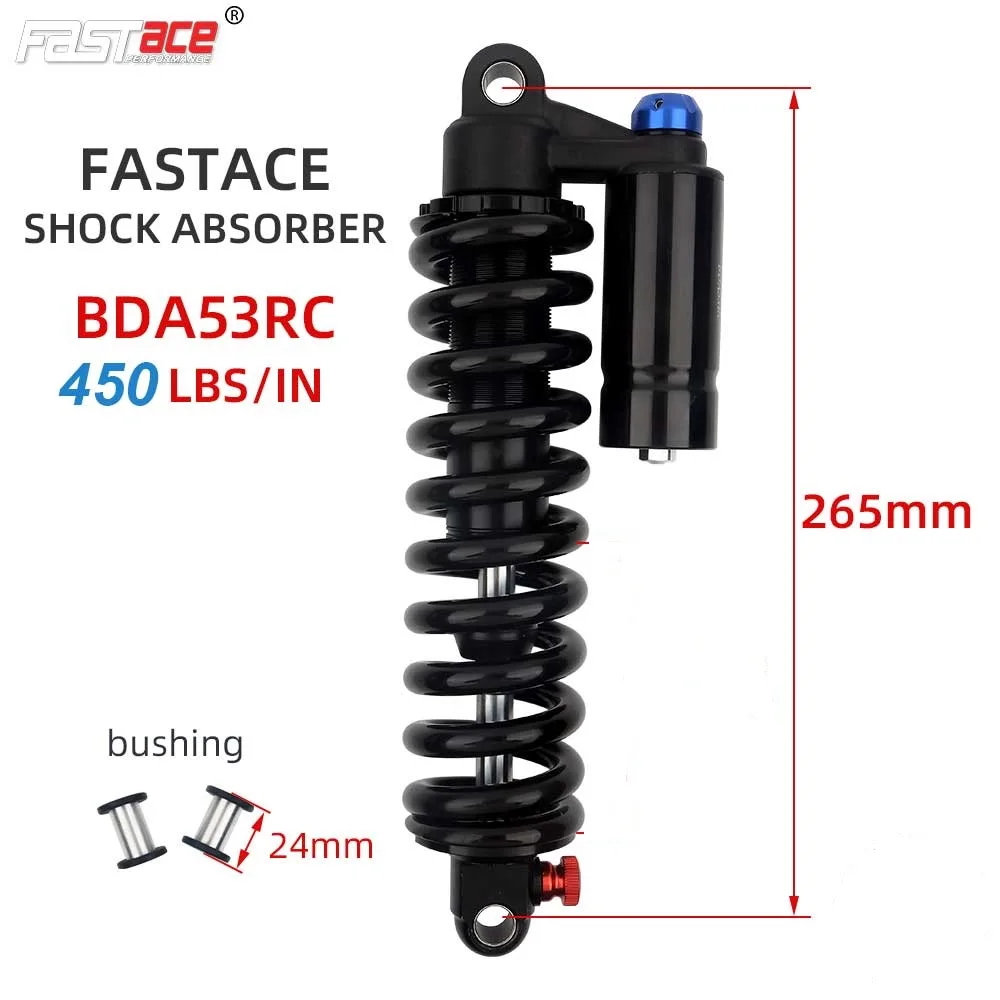 Fastace Downhill Electric Bicycle 265MM*450/550 lbs Shock Absorber MTB DH Rear Suspension Shock Absorber for Surron Bicycles