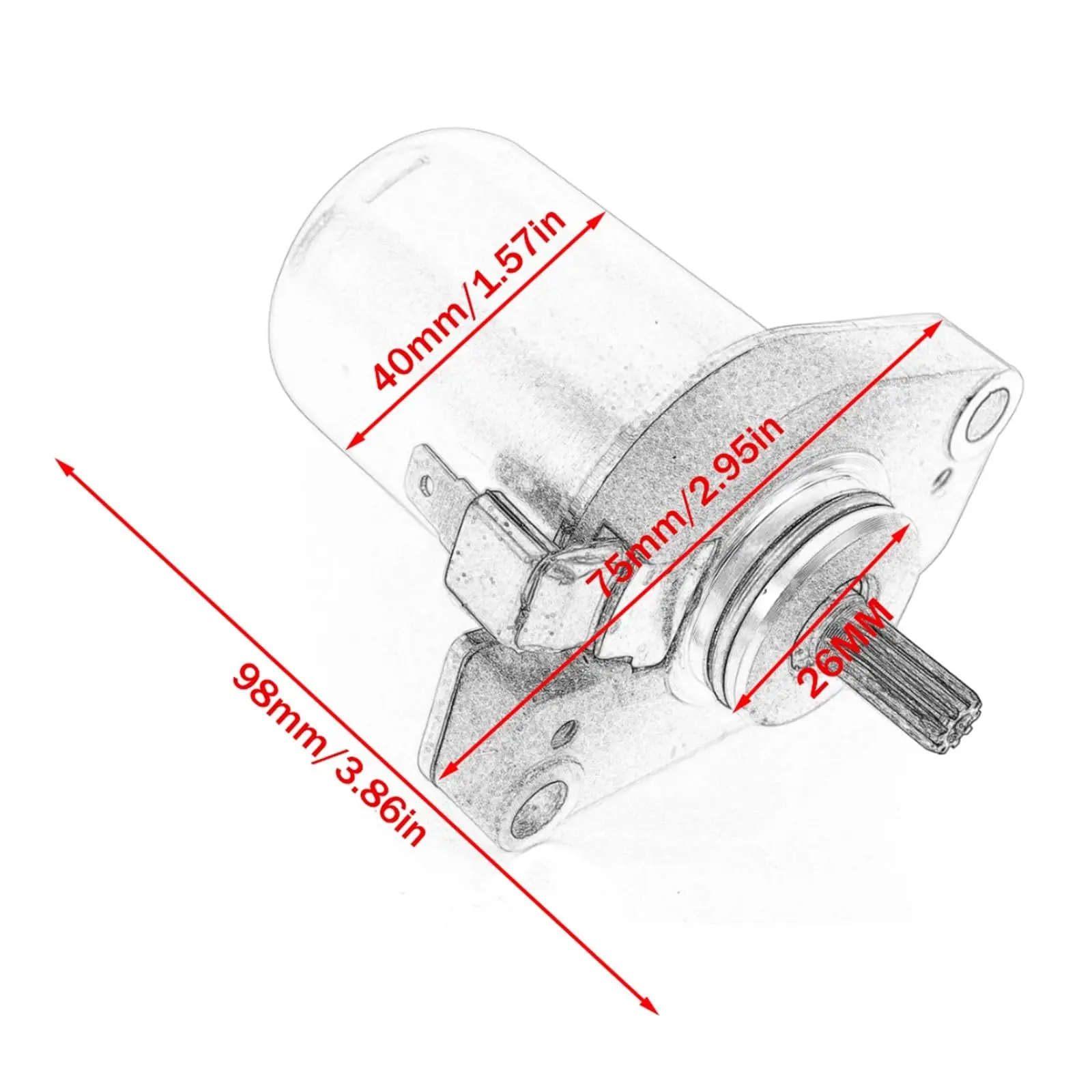 Starter Motor 4SB-H1800-00 Compatible With Yamaha 5BM-81800-01 3KJ-81800-01 4CU-H1800-00 5SU-H1800-00 3FC-81800-01 3GF-H1800-00