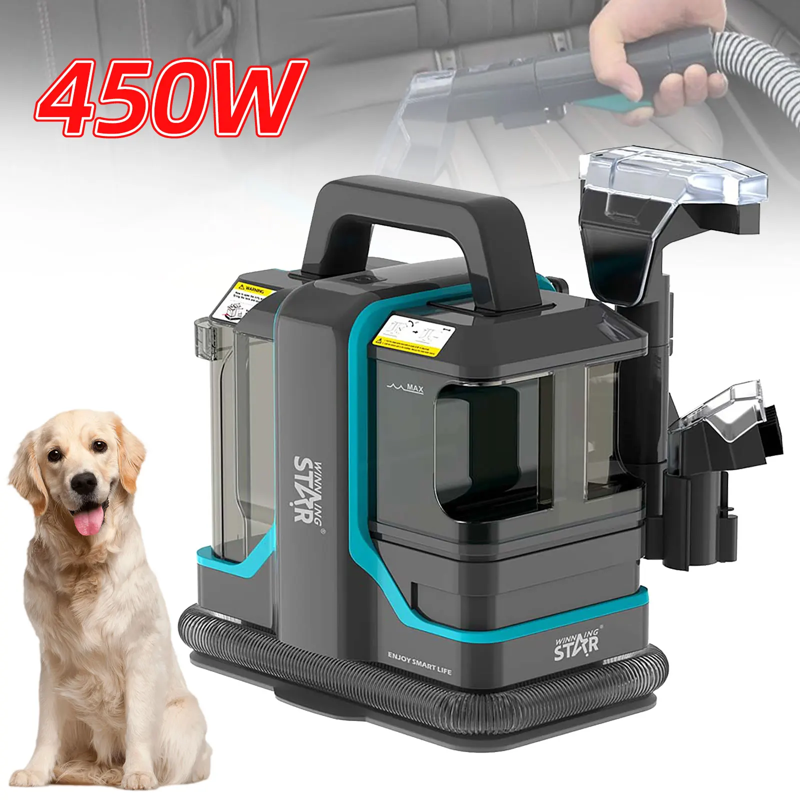 450W ad alta potenza Spot Clean 15KPa scheda portatile per wc per divano grain Spray sostituito