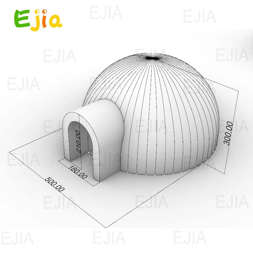 Stock 5m Dia Inflatable Igloo Dome Tent with RGB LED Light Shelter Igloo Marquee Dome   for Party Exhibition Advertising