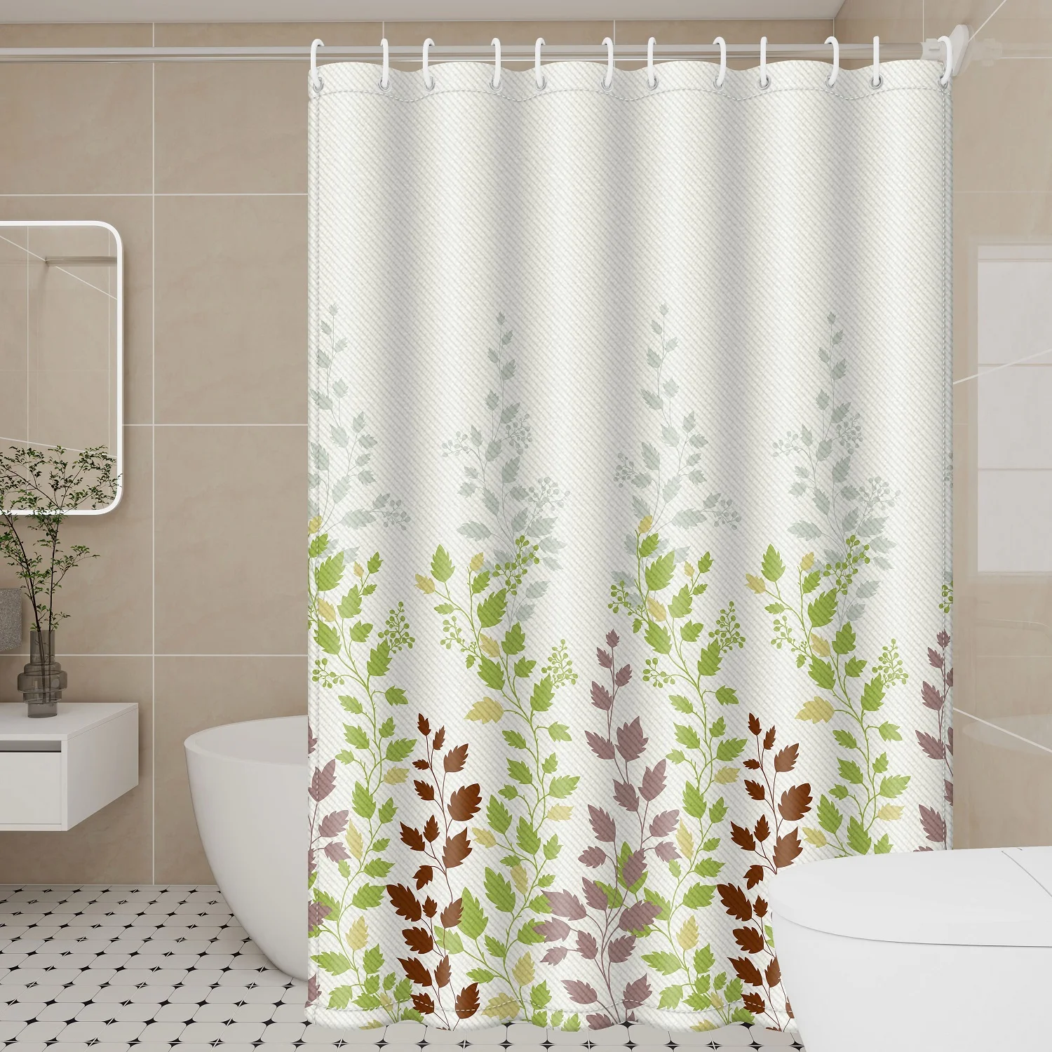 Fresh Country Garden Duschvorhang – Blumenwiese aus Polyester mit Pastellblüten