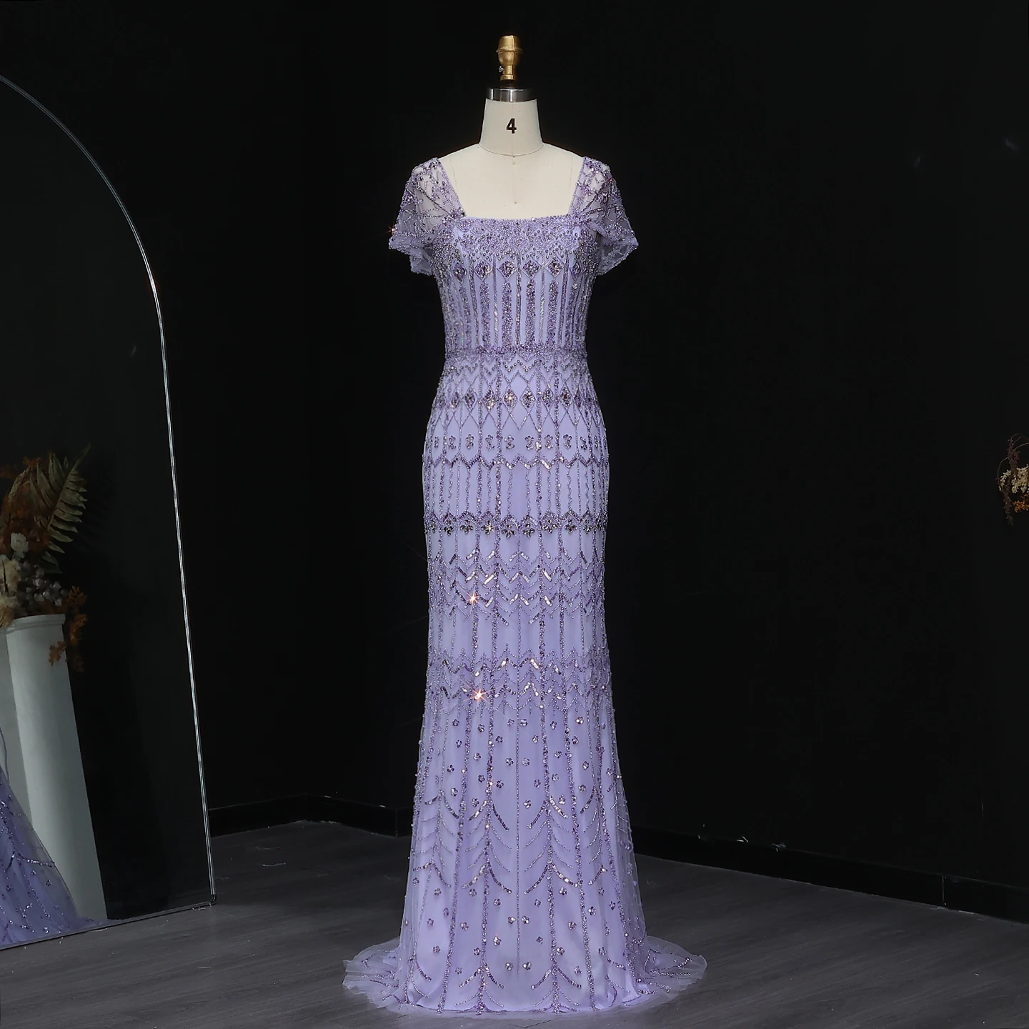 Sharon Said Luxuriöses Dubai Grünes Meerjungfrauenkleid Arabisches Abendkleid Fliederfarbene Flügelärmel 2026 Damen Hochzeitsfeierkleider SS291 Maßanfertigung – Detail 22