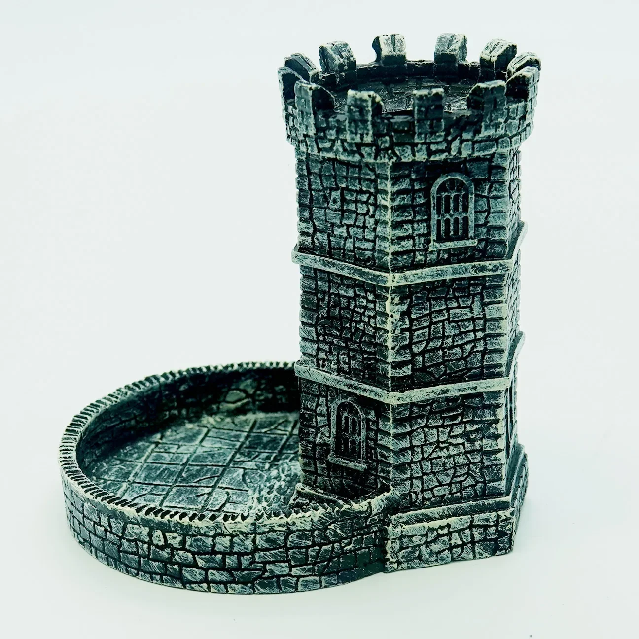 Hollow Castle Xmas Gifts Ornaments DND Dice Tower Fish tank Decor Citywall Ancient Tower for DND Game Outdoor Home Decoration