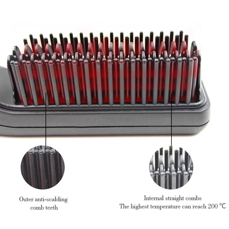 Luccica-alisador de cabelo profissional, aquecido rapidamente, elétrico, pente quente, cuidados pessoais, multifuncional