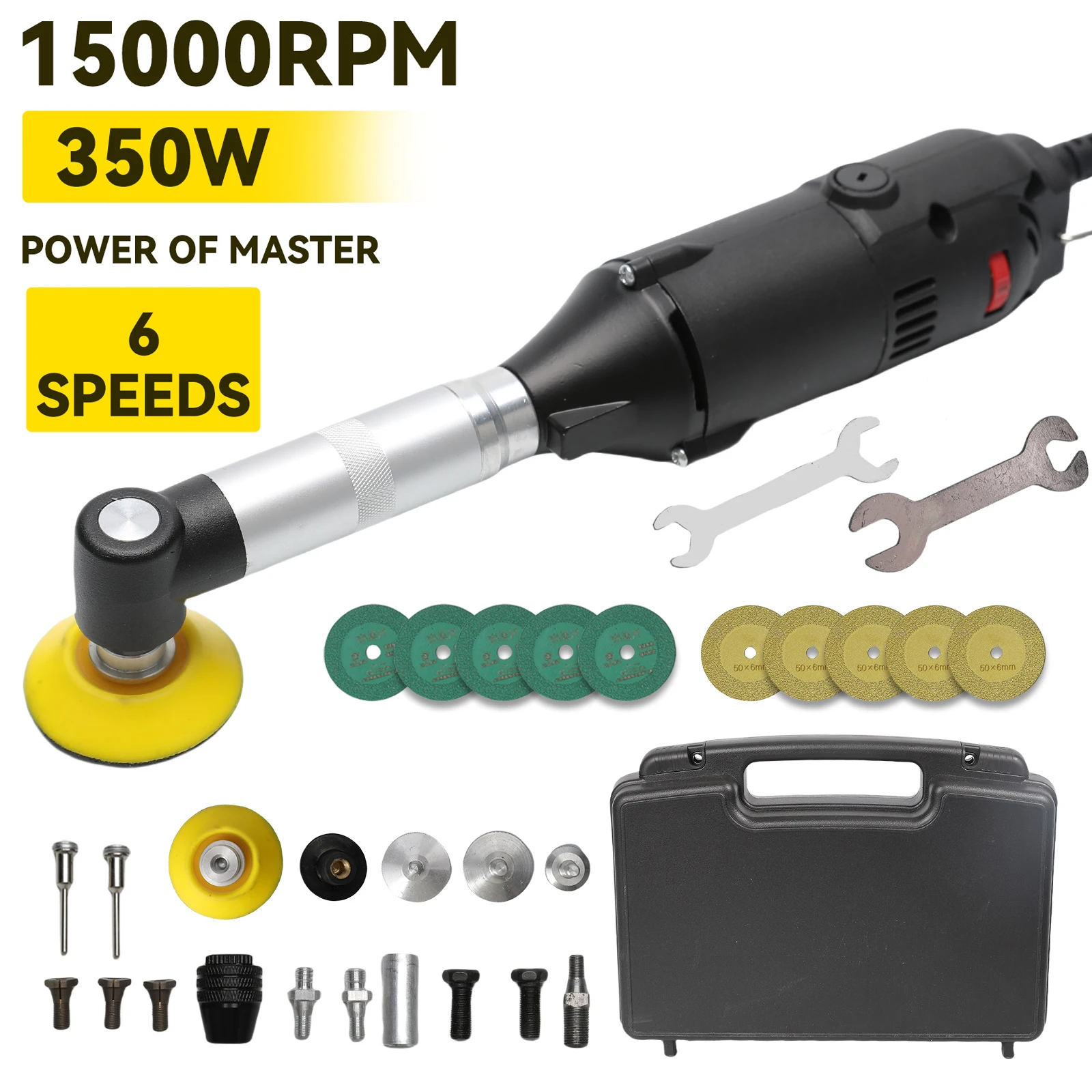 Keramikfliesen-Schönheitsnähwerkzeug 350W Elektrischer Geradschleifer 6 variable Geschwindigkeiten Gravur-Fugenreinigungsmaschine Schleifer Polierer