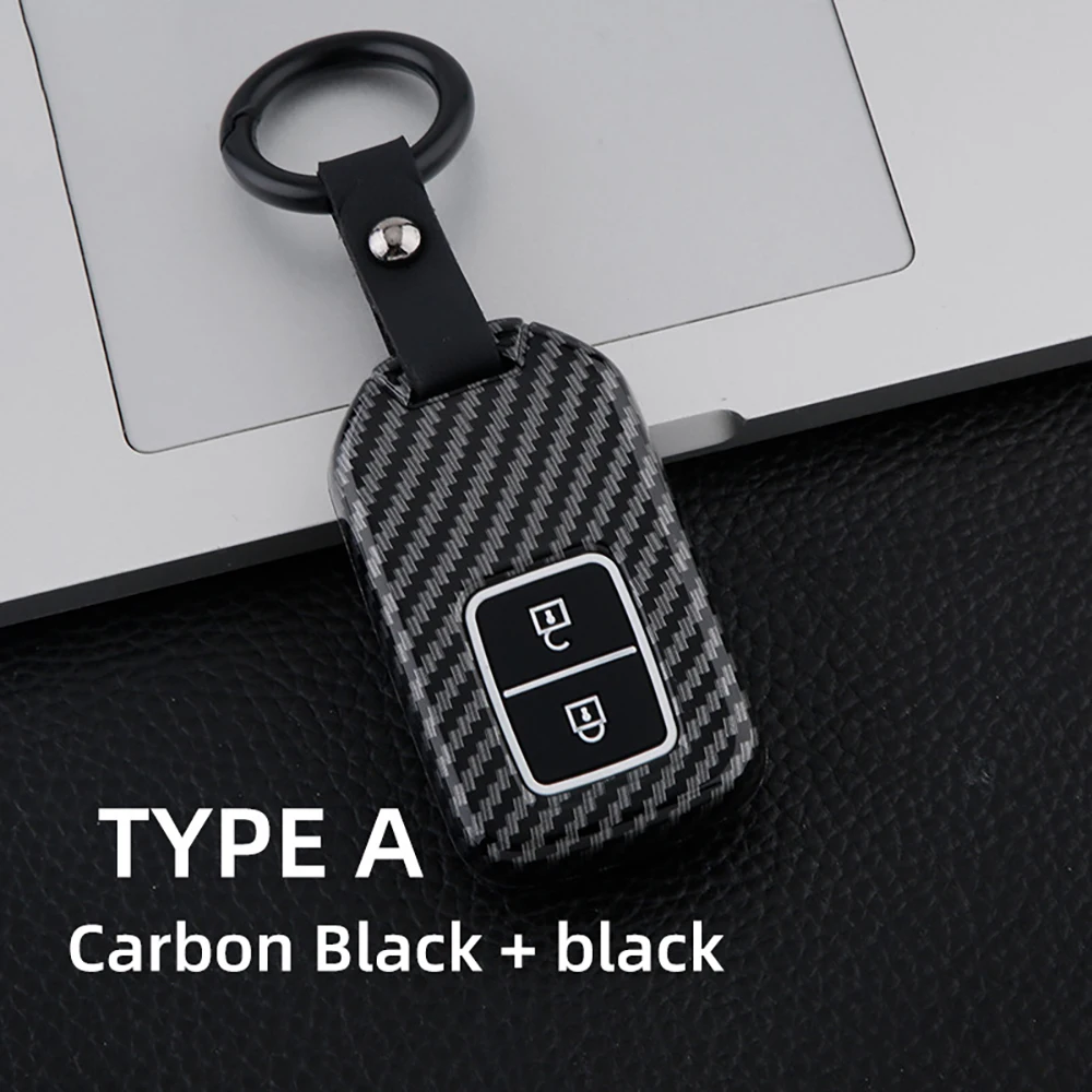 Carbon ABS Car Key Case Cover for Honda Accord Civic CR-V Fit HR-V Pilot EX Odyssey Crosstour Ridgeline Clarity Insight LX