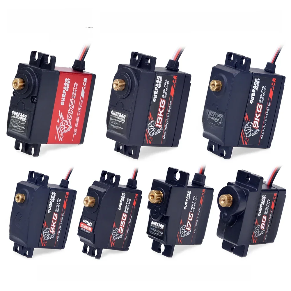SURPASS Hobby Servo numérique 9G 17G 25G 6KG 9KG 15KG 20KG micro Servo à engrenages métalliques pour 1/8 1/10 RC voiture avion avion Robot planeur