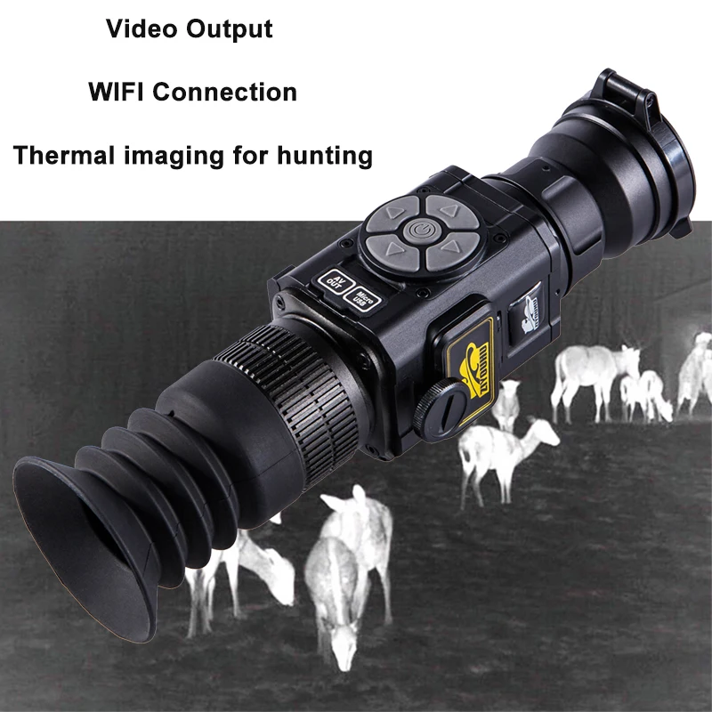 Thermal Imaging Sight Scope Movable Crosshair Reticle Ranging Riflescope for Hunting WIFI Video Output 35/50mm Thermal Monocular