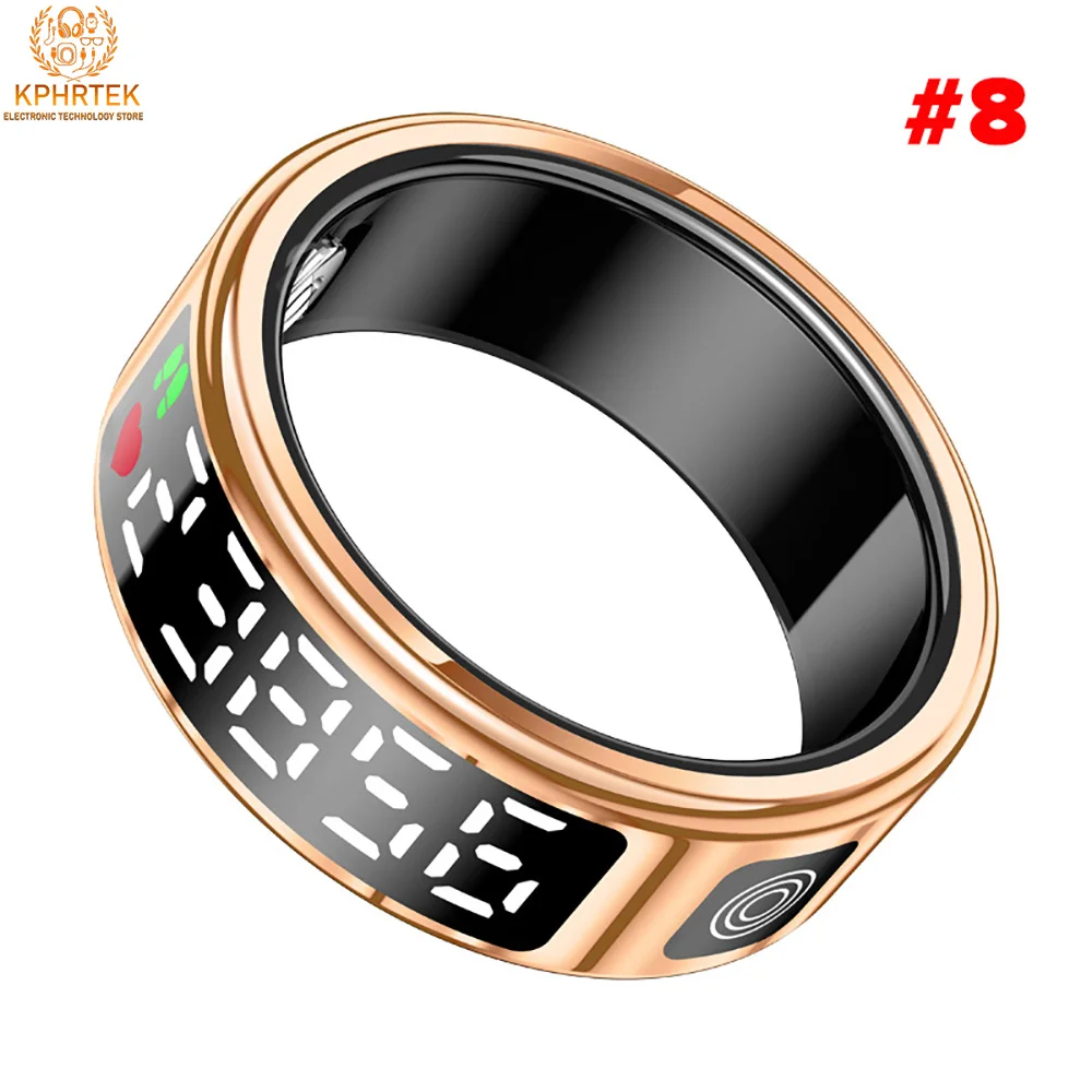 

SR08 интеллектуальные кольцевые шаги, расстояние, калории, температура, пульс, мониторинг здоровья кислорода в крови