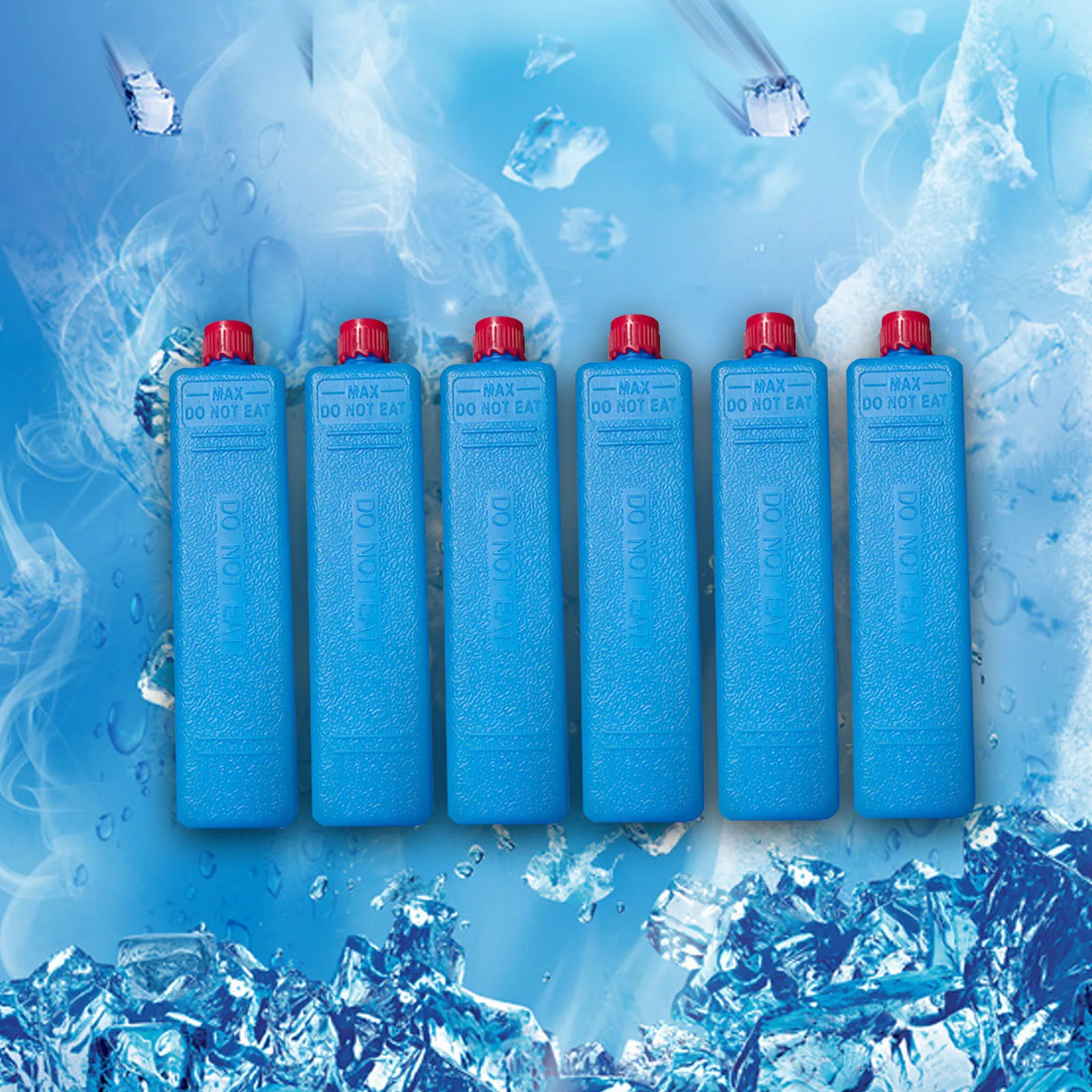 6PCS Ice Box Freezer Blocks Lightweight Reusable for Outdoor Camping Picnic Travel Family Cooler Bag Fishing Party Supplies