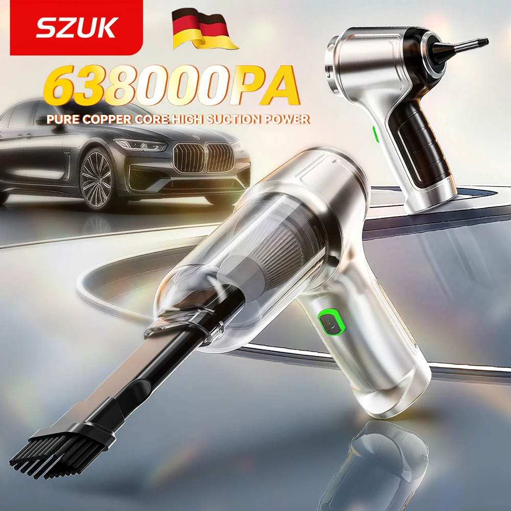 SZUK 638000PA سيارة لاسلكية فراغ CIeaner منفاخ هواء قوي المحمولة آلة التنظيف المحمولة مكنسة كهربائية صغيرة للسيارة
