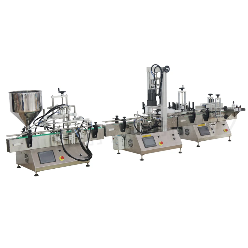 YL-APL  Automatic Pneumatic Production Line Cosmetic Liquid Shampoo Honey Sauce Paste Bottling Filling Capping Labeling Machine