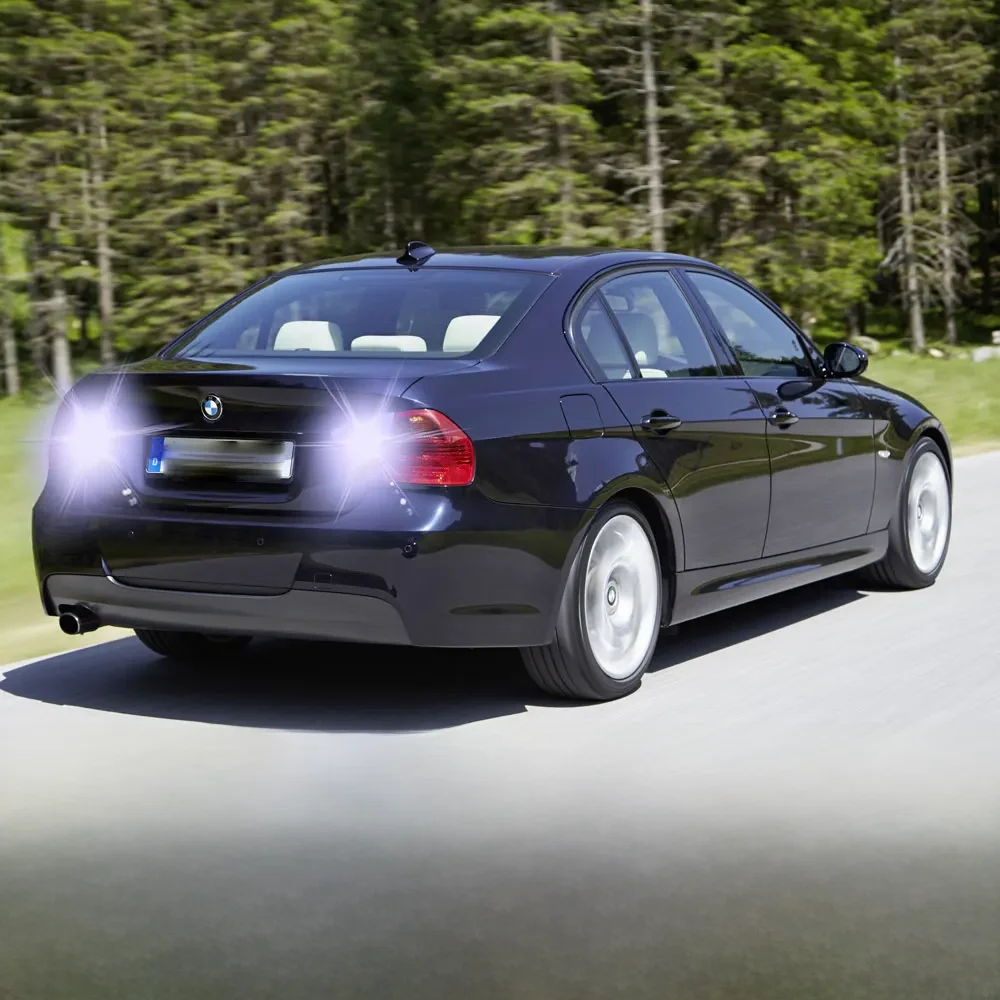 Feu de recul LED pour BMW série 3 E90 2005 2006 2007 2008 2009 2010 2011, 2 pièces, BA15S P21W 1156 Canbus