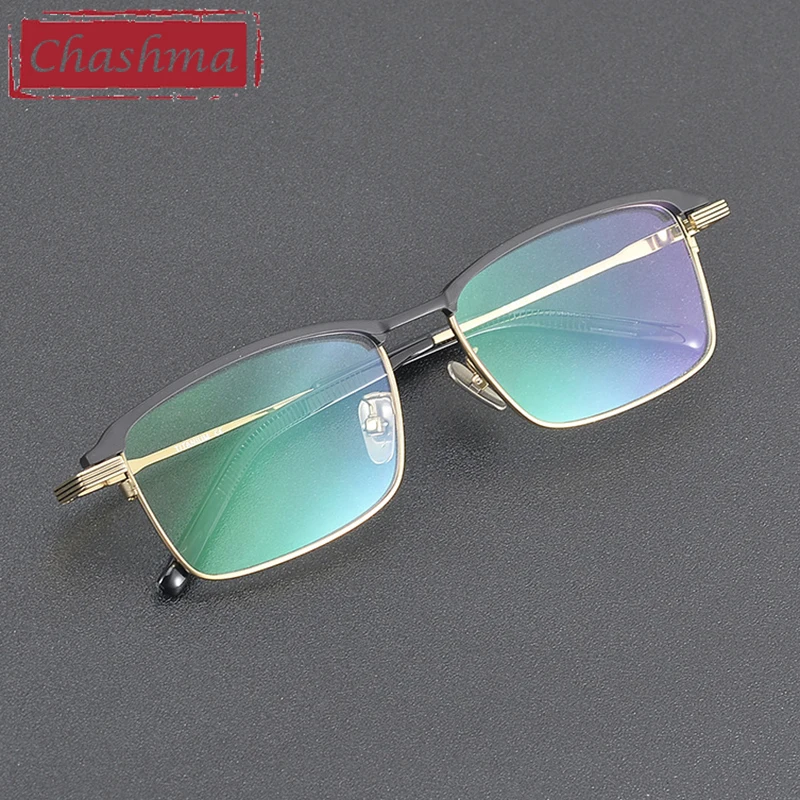 

55m Chashma Prescription Glass Men Optical Pure Titanium Elegant Eyeglasses Frame for Eyewear Recipe Lens Progressive Spectacle