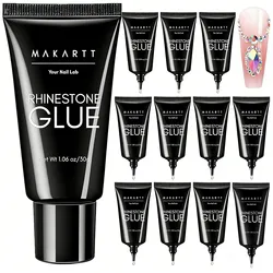 Makartt Rhinestone Glue for Nails - 30ML Super Strong Gel Nail Glue for Nail Salon, 3D Nail Art, and Nail Charm Gem Jewelry